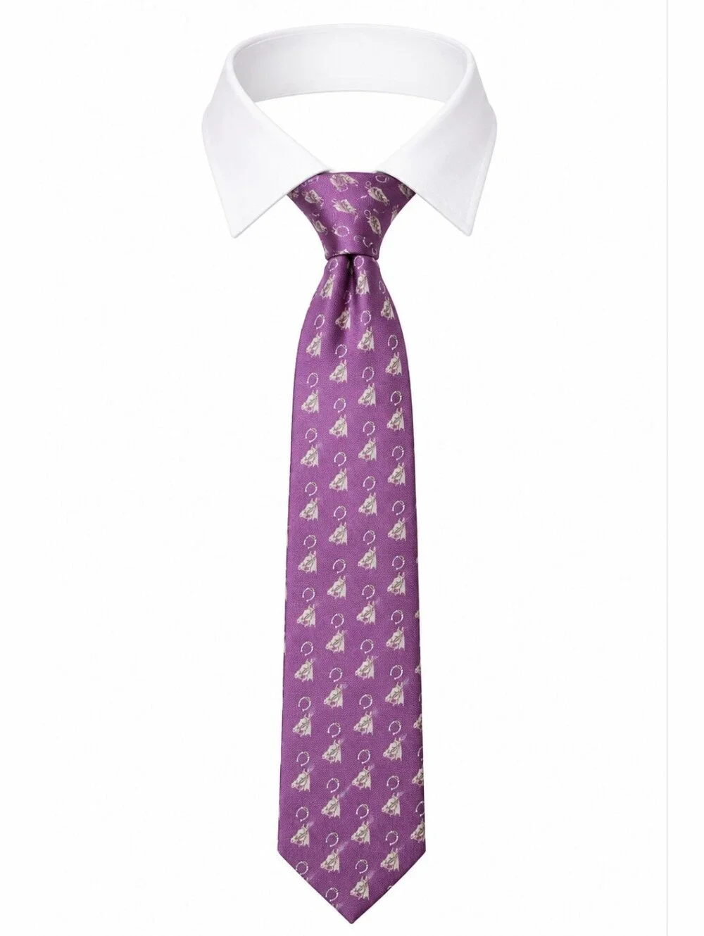LANDS'‎ END | Extra Long Hand Sewn Silk Horse & Horseshoe Necktie | 62